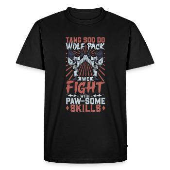 Loup - Tang Soo Do - T-shirt Premium bio Homme - noir - Devant - Nico (187cm)