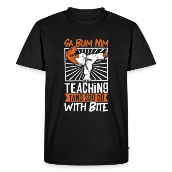 TREX - Sa Bum Nim - Tang so Do Trainer - Men's Premium Organic T-Shirt - black - Front - Nico (187cm)