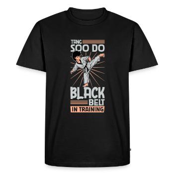 Black Belt in Training - Tang so Do - Men's Premium Organic T-Shirt - black - Front - Nico (187cm)