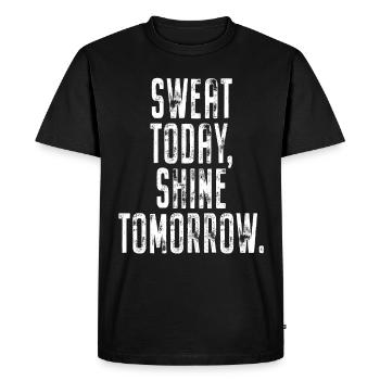 Sweat Today Shine Tomorrow Training Sport Fitness - Men's Premium Organic T-Shirt - black - Front - Nico (187cm)