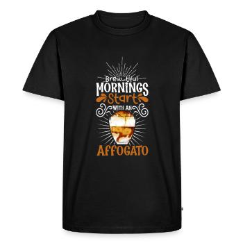 Good morning with Café Affogato - Men's Premium Organic T-Shirt - black - Front - Nico (187cm)