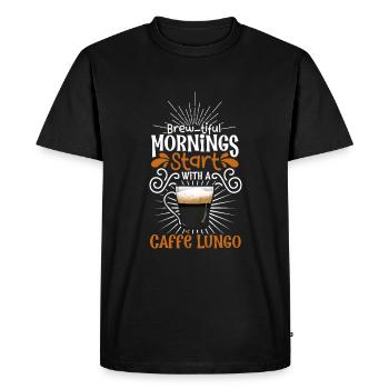 Good morning with Caffè Lungo - Men's Premium Organic T-Shirt - black - Front - Nico (187cm)