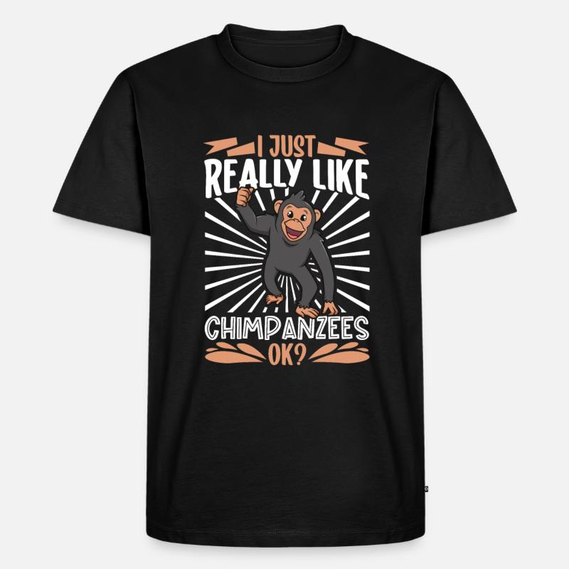 Ich liebe Schimpansen - Schimpanse - Männer Premium Bio T-Shirt - Schwarz