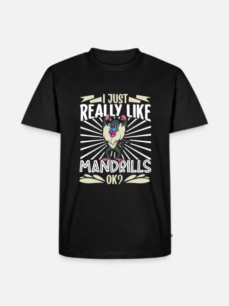 I Love Mandrills - Mandrill - Men's Premium Organic T-Shirt - black