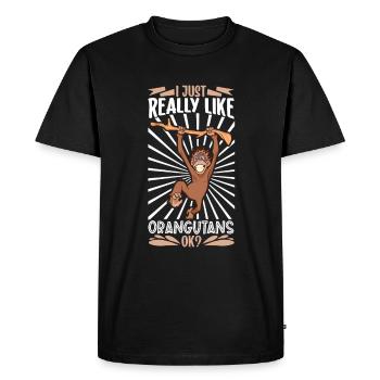I love orangutans - Orangutan - Men's Premium Organic T-Shirt - black - Front - Nico (187cm)