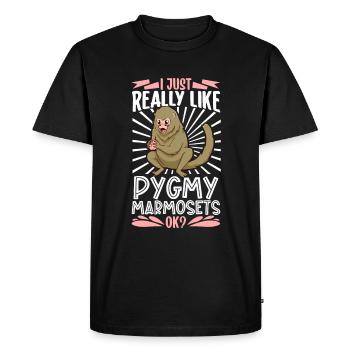 I love pygmy marmosets - pygmy marmosets - Men's Premium Organic T-Shirt - black - Front - Nico (187cm)