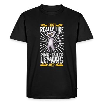 I love ring-tailed lemurs - ring-tailed lemurs - Men's Premium Organic T-Shirt - black - Front - Nico (187cm)