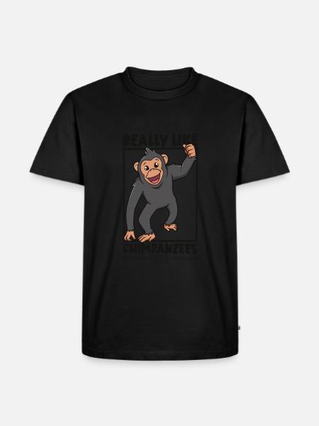 I love chimpanzees - chimpanzee - Men's Premium Organic T-Shirt - black