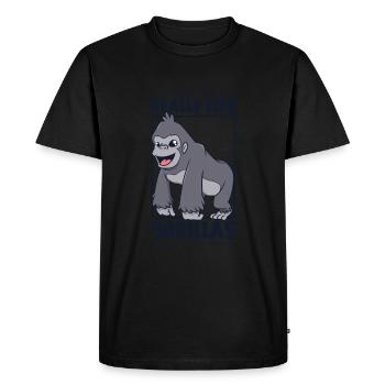 J’aime les gorilles - Gorille - T-shirt Premium bio Homme - noir - Devant - Nico (187cm)