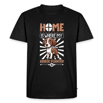 Home - Braque de l'Ariège - Men's Premium Organic T-Shirt - black - Front - Nico (187cm)