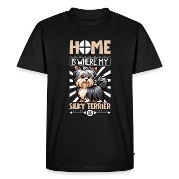 Accueil - Australian Silky Terrier - T-shirt Premium bio Homme - noir - Devant - Nico (187cm)