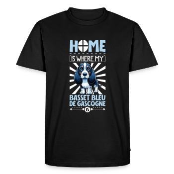 Accueil - Basset bleu de Gascogne - T-shirt Premium bio Homme - noir - Devant - Nico (187cm)