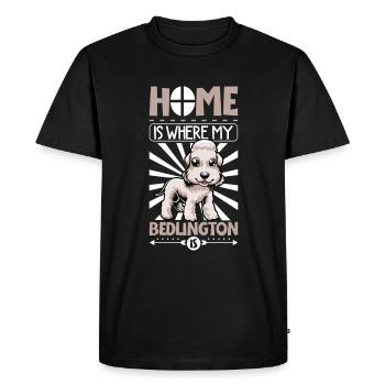 Home - Bedlington Terrier - Men's Premium Organic T-Shirt - black - Front - Nico (187cm)