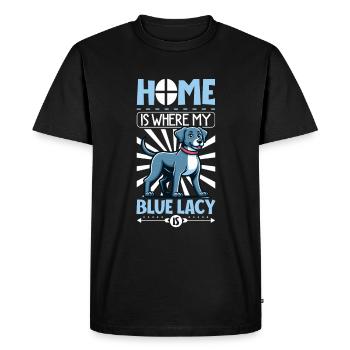 Home - Blue Lacy - Men's Premium Organic T-Shirt - black - Front - Nico (187cm)