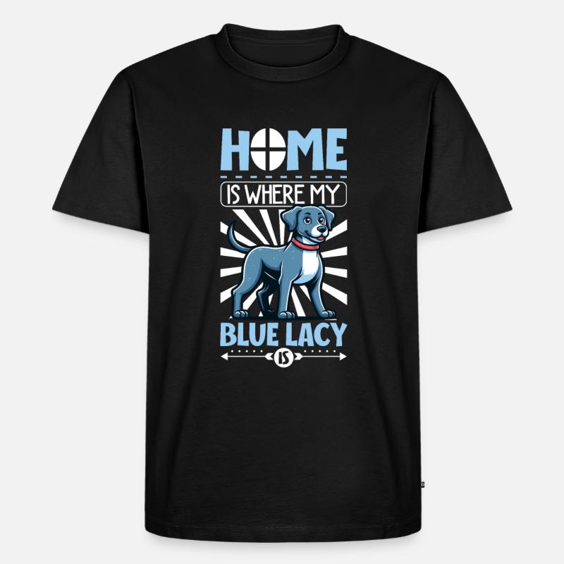 Zuhause - Blue Lacy - Männer Premium Bio T-Shirt - Schwarz