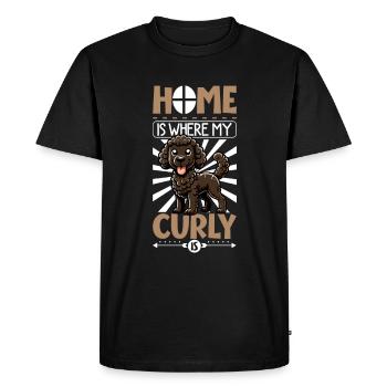 Home - Curly-coated Retriever - Men's Premium Organic T-Shirt - black - Front - Nico (187cm)