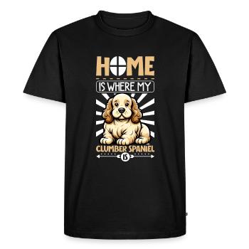 Accueil - Clumber Spaniel - T-shirt Premium bio Homme - noir - Devant - Nico (187cm)