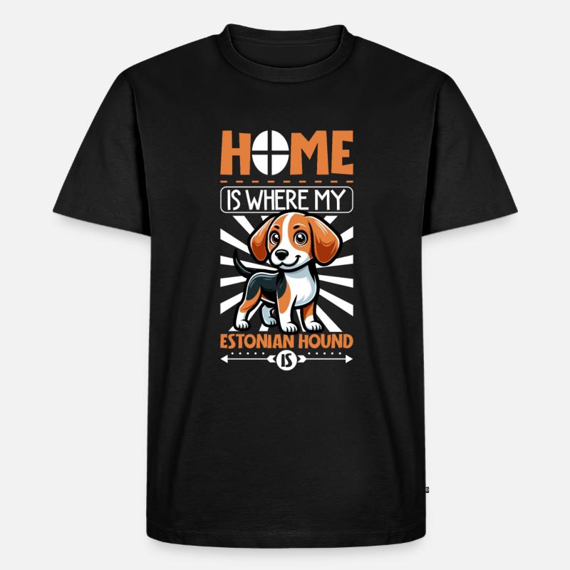 Zuhause - Estnische Bracke - Männer Premium Bio T-Shirt - Schwarz