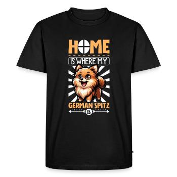 Home - German Spitz - Men's Premium Organic T-Shirt - black - Front - Nico (187cm)