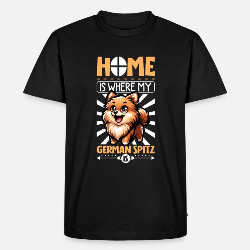Zuhause - Deutscher Spitz - Männer Premium Bio T-Shirt - Schwarz