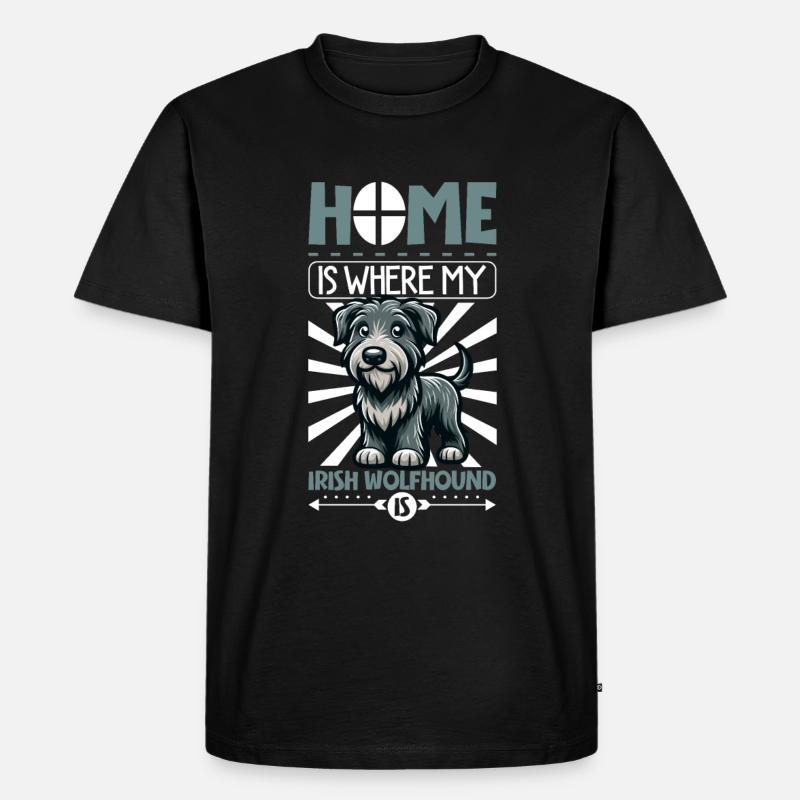 Zuhause - Irischer Wolfshund - Männer Premium Bio T-Shirt - Schwarz