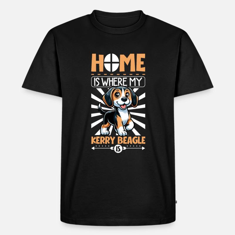 Zuhause - Kerry Beagle - Männer Premium Bio T-Shirt - Schwarz