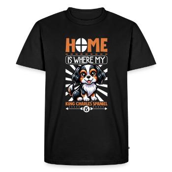 Accueil - King Charles Spaniel - T-shirt Premium bio Homme - noir - Devant - Nico (187cm)