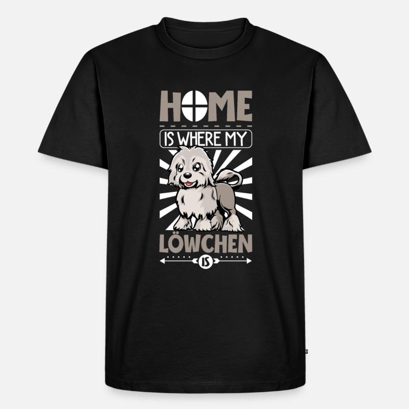 Zuhause - Löwchen - Männer Premium Bio T-Shirt - Schwarz