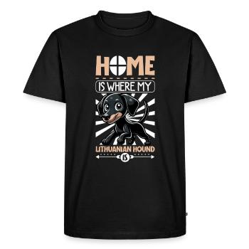 Accueil - Lévrier lituanien - T-shirt Premium bio Homme - noir - Devant - Nico (187cm)