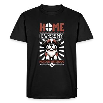 Accueil - Chien de garde de Moscou - T-shirt Premium bio Homme - noir - Devant - Nico (187cm)