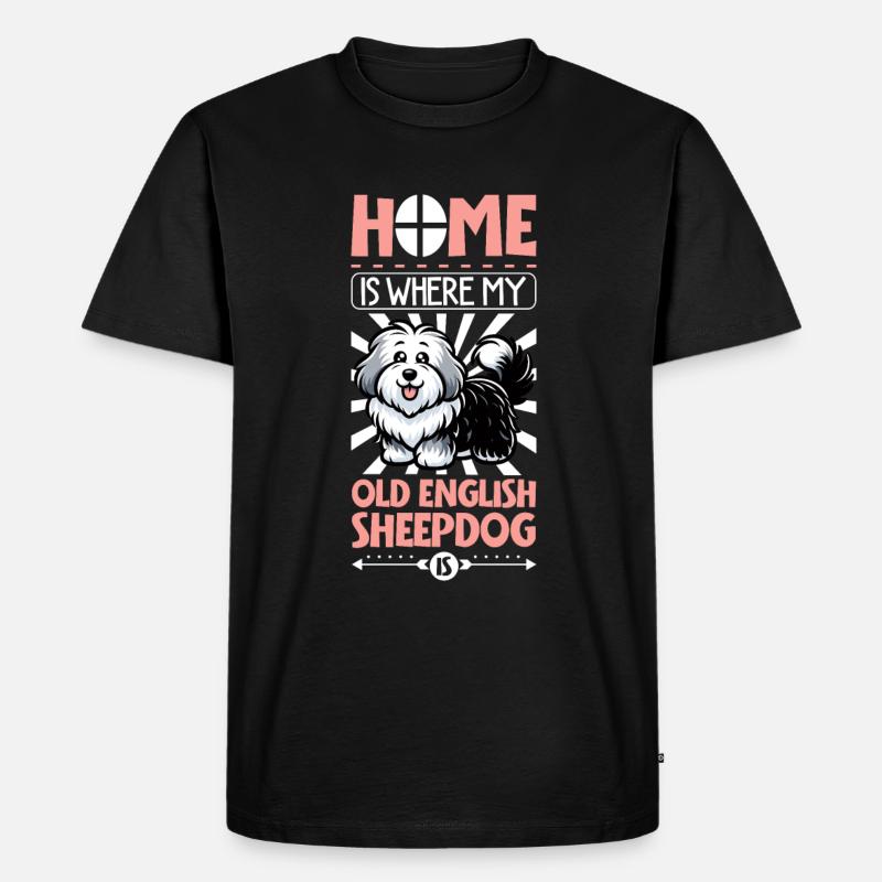 Zuhause - Bobtail - Männer Premium Bio T-Shirt - Schwarz