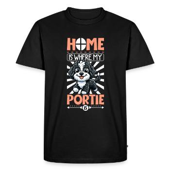 Home - Portuguese Water Dog - Men's Premium Organic T-Shirt - black - Front - Nico (187cm)