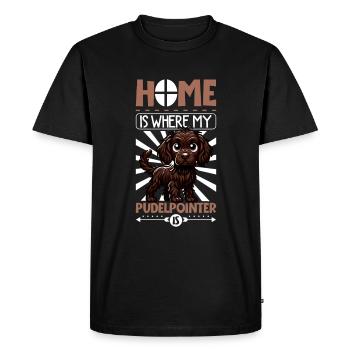 Home - Pudelpointer - Men's Premium Organic T-Shirt - black - Front - Nico (187cm)