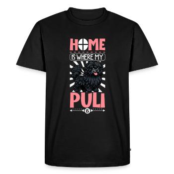 Home - Puli - Men's Premium Organic T-Shirt - black - Front - Nico (187cm)