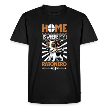 Home - Ratonero Bodeguero Andaluz - Men's Premium Organic T-Shirt - black - Front - Nico (187cm)