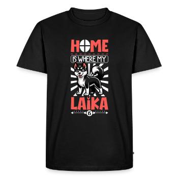 Accueil - Laïka russo-européenne - T-shirt Premium bio Homme - noir - Devant - Nico (187cm)