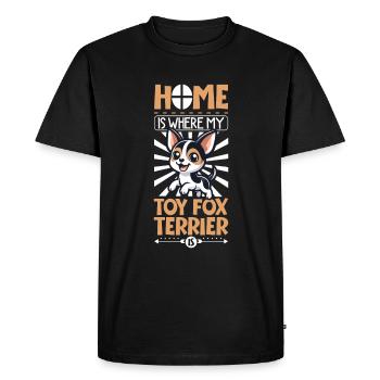 Home - American Toy Terrier - Men's Premium Organic T-Shirt - black - Front - Nico (187cm)