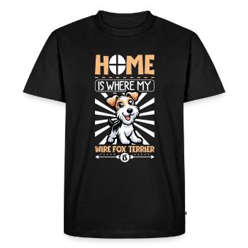 Accueil - Fox Terrier à poil dur - T-shirt Premium bio Homme - noir - Devant - Nico (187cm)