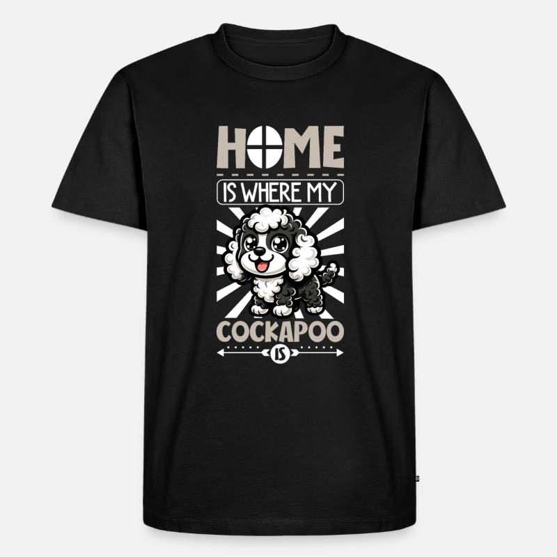 Zuhause - Cockapoo - Männer Premium Bio T-Shirt - Schwarz