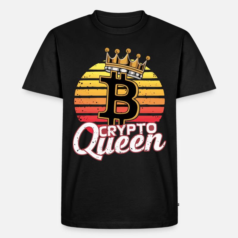 crypto queen Kryptowährung Coin - Männer Premium Bio T-Shirt - Schwarz