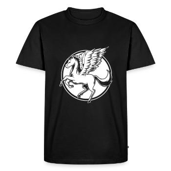 Pegasus - Men's Premium Organic T-Shirt - black - Front - Nico (187cm)