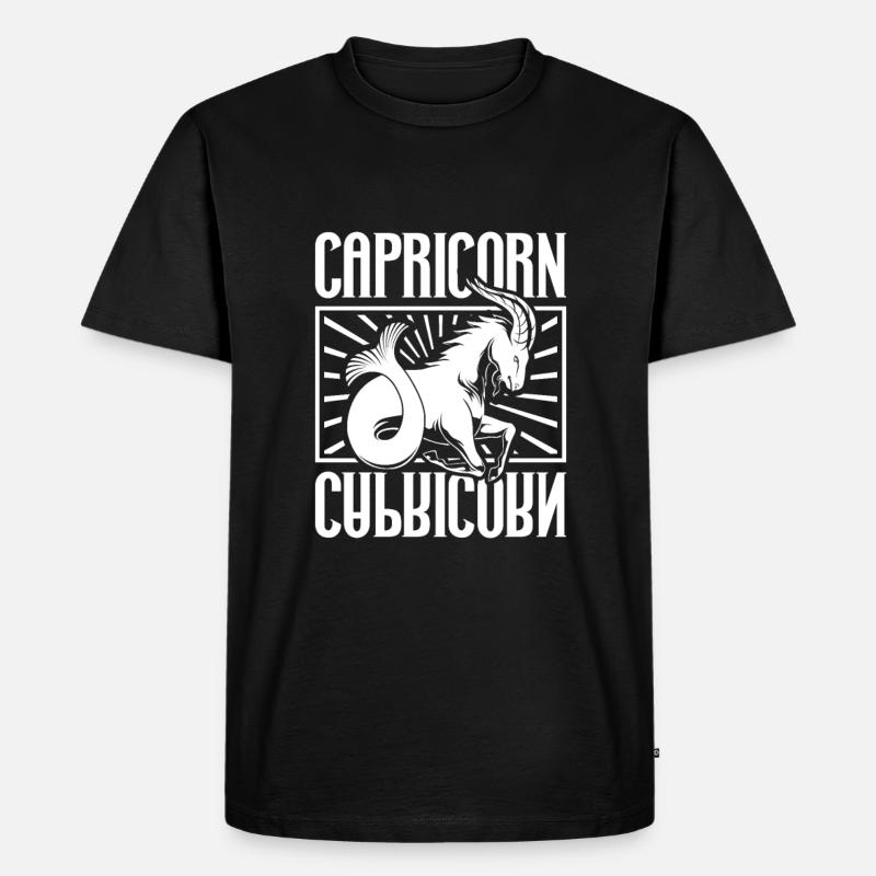 Capricornus - Männer Premium Bio T-Shirt - Schwarz