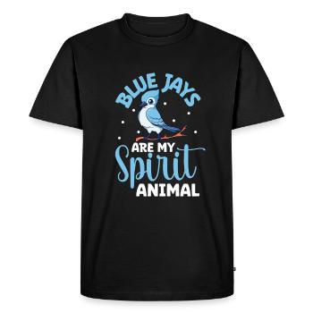 Animal préféré - Geai bleu - T-shirt Premium bio Homme - noir - Devant - Nico (187cm)