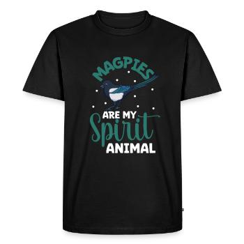Animal préféré - Pie - T-shirt Premium bio Homme - noir - Devant - Nico (187cm)