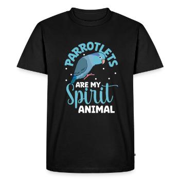Animal préféré - Perroquet moineau - T-shirt Premium bio Homme - noir - Devant - Nico (187cm)