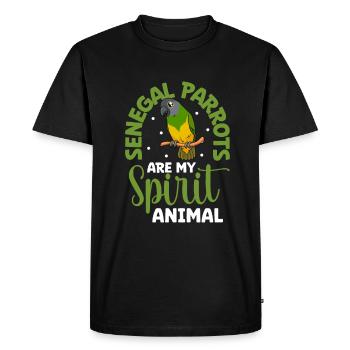Favourite animal - Senegal parrot - Men's Premium Organic T-Shirt - black - Front - Nico (187cm)