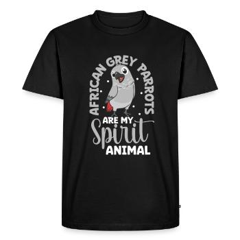 Favourite animal - African grey parrot - Men's Premium Organic T-Shirt - black - Front - Nico (187cm)
