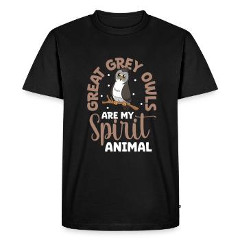 Favourite animal - Bearded Owl - Men's Premium Organic T-Shirt - black - Front - Nico (187cm)