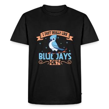 J’aime mon geai bleu - T-shirt Premium bio Homme - noir - Devant - Nico (187cm)
