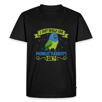 I love my red-rumped parrot - Men's Premium Organic T-Shirt - black - Front - Nico (187cm)